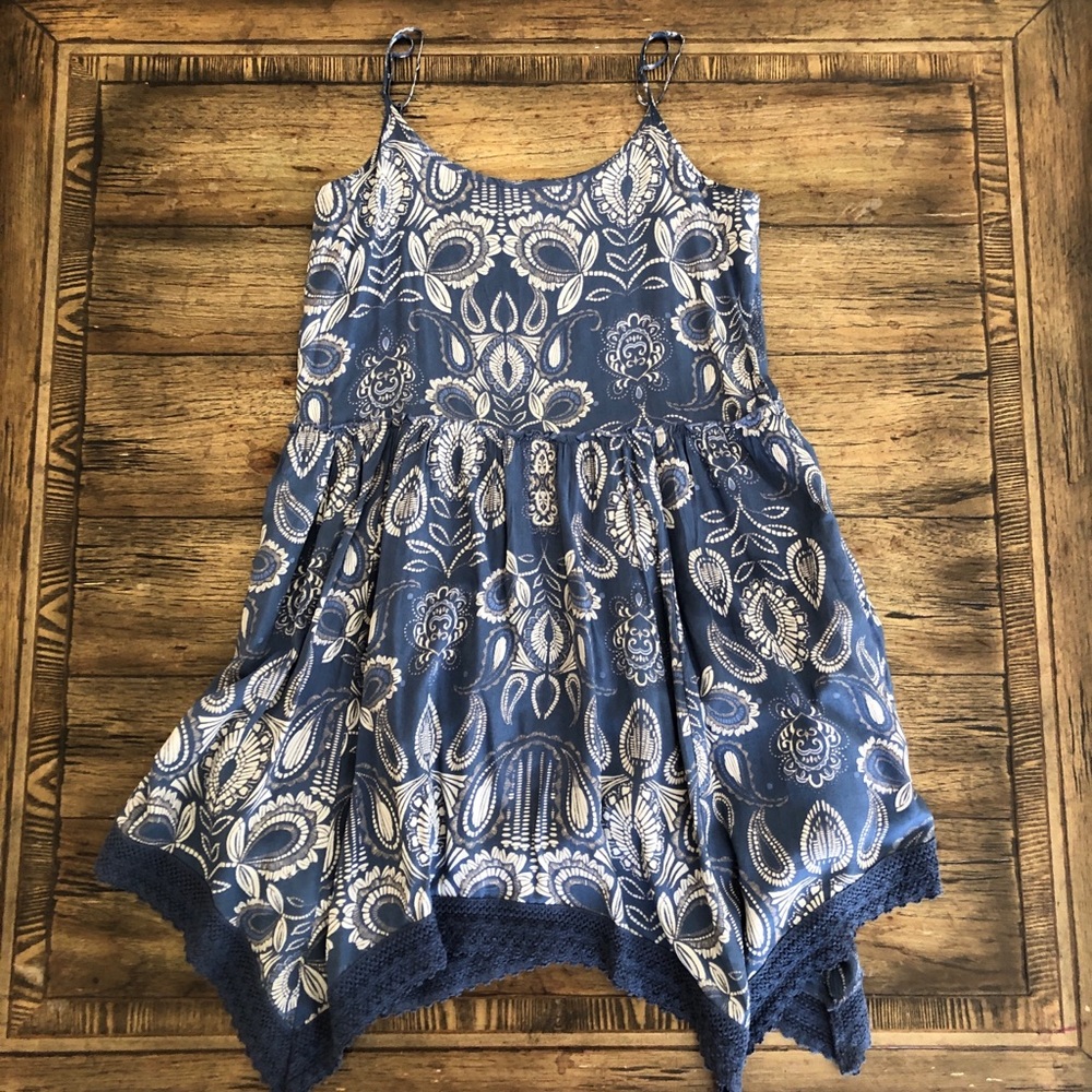 Sun & Shadow Blue Handkerchief Dress